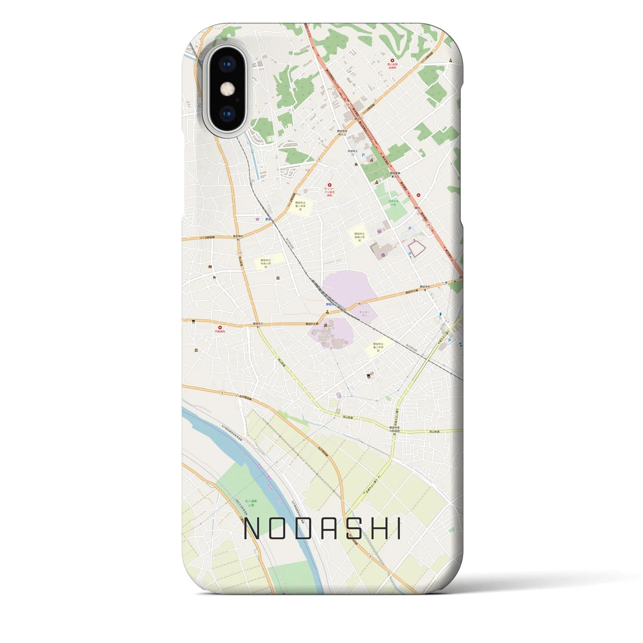 【野田市】地図柄iPhoneケース（バックカバータイプ・ナチュラル）iPhone XS Max 用