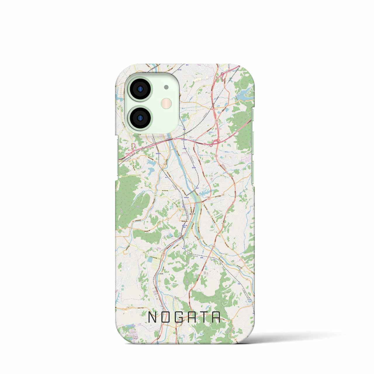 【直方】地図柄iPhoneケース（バックカバータイプ・ナチュラル）iPhone 12 mini 用