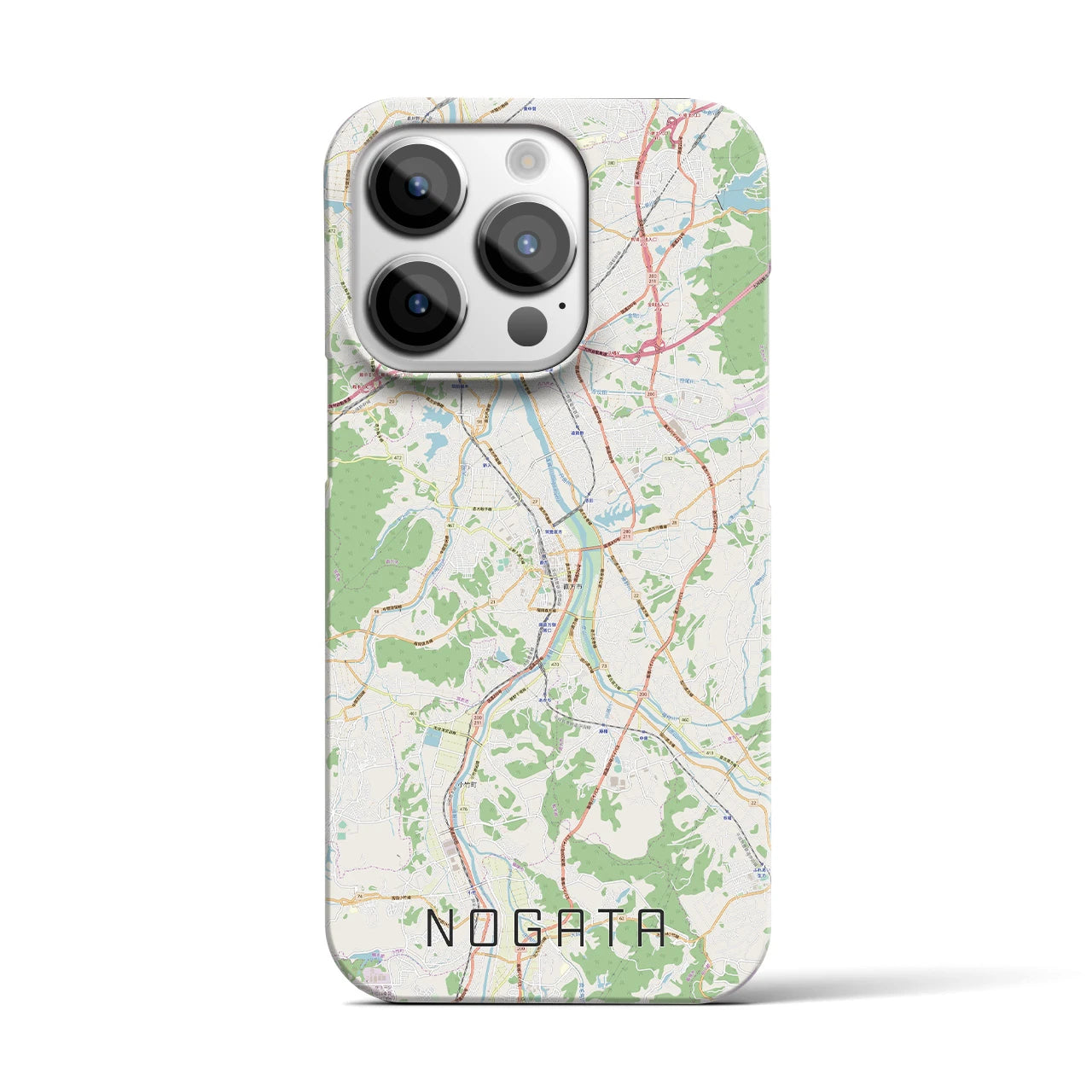 【直方】地図柄iPhoneケース（バックカバータイプ・ナチュラル）iPhone 14 Pro 用