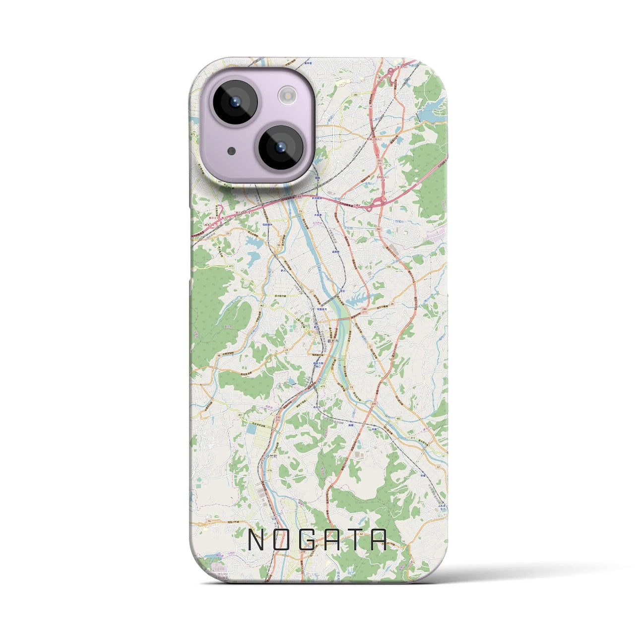 【直方】地図柄iPhoneケース（バックカバータイプ・ナチュラル）iPhone 14 用