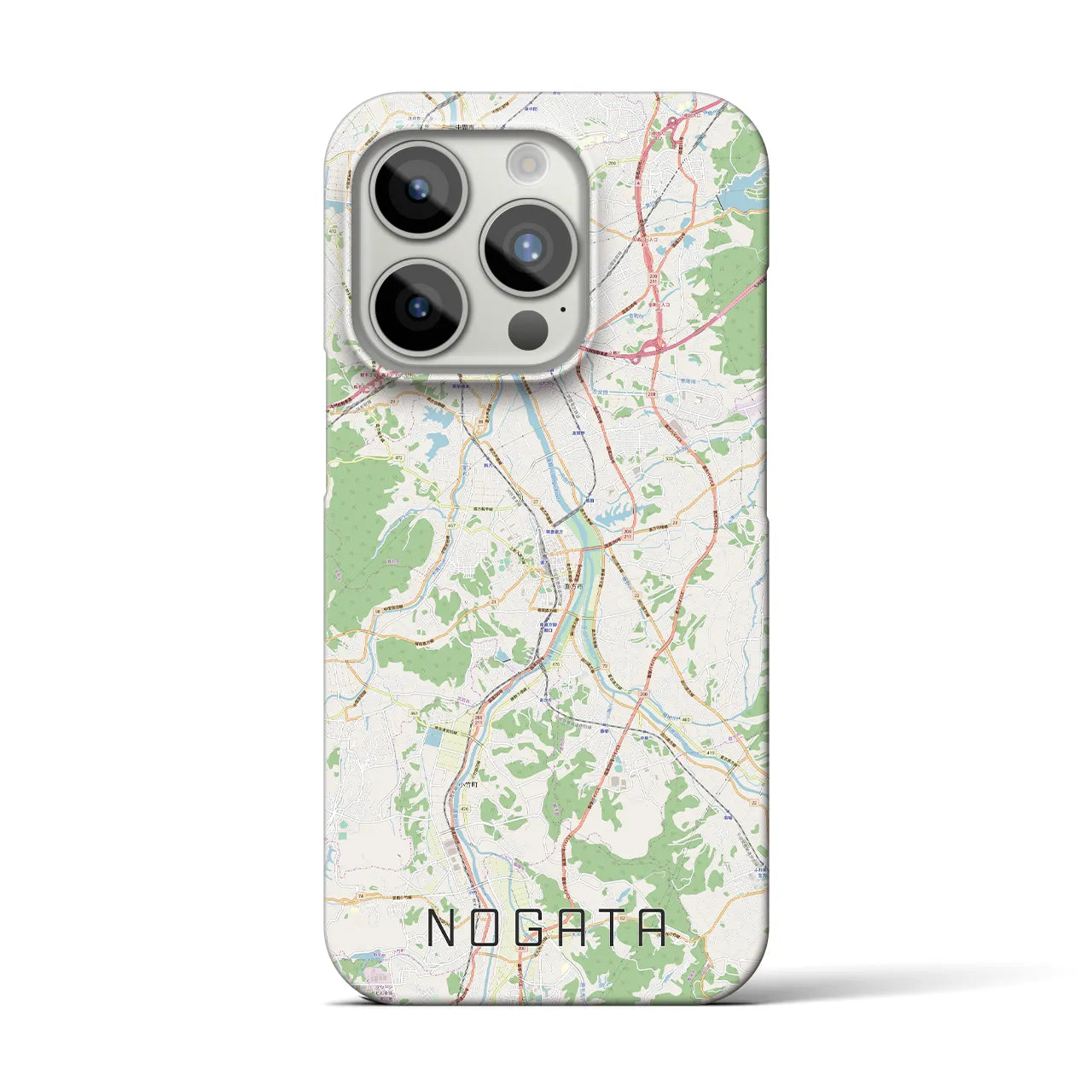 【直方】地図柄iPhoneケース（バックカバータイプ・ナチュラル）iPhone 15 Pro 用