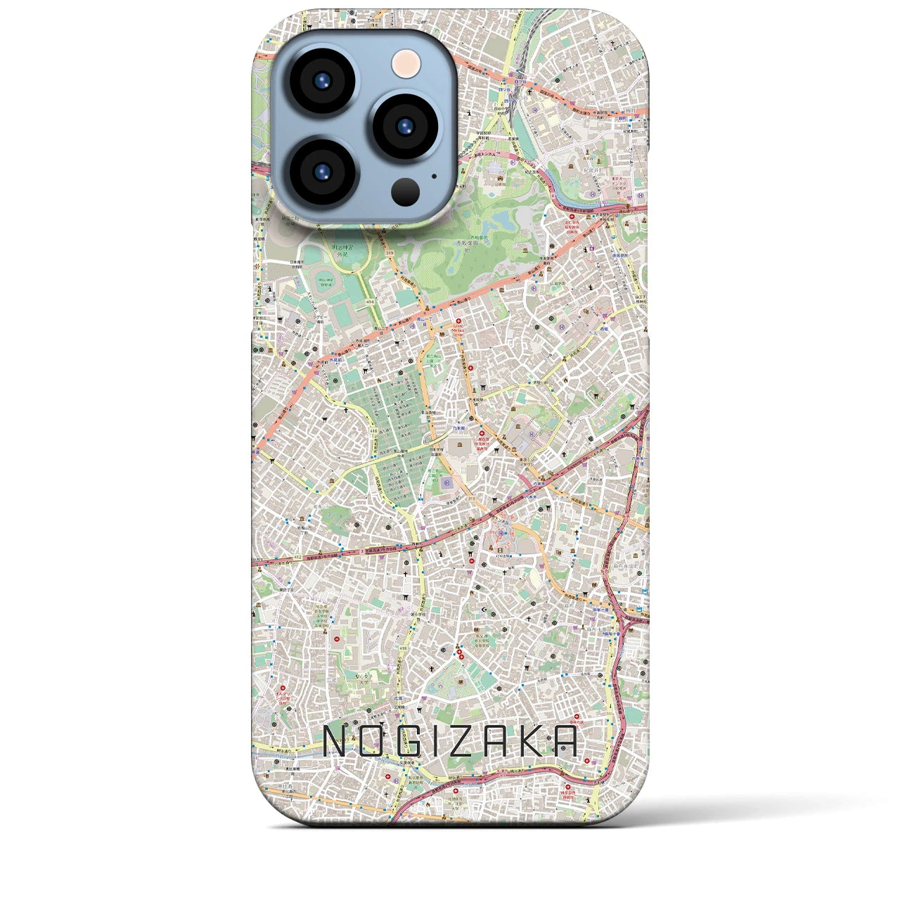 【乃木坂】地図柄iPhoneケース（バックカバータイプ・ナチュラル）iPhone 13 Pro Max 用