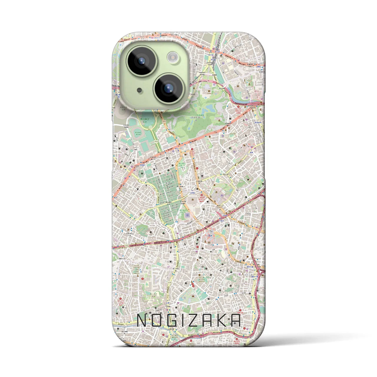 【乃木坂】地図柄iPhoneケース（バックカバータイプ・ナチュラル）iPhone 15 用