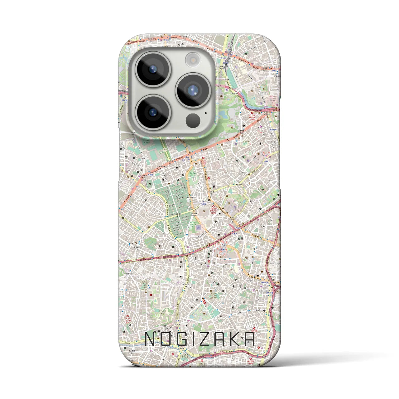 【乃木坂】地図柄iPhoneケース（バックカバータイプ・ナチュラル）iPhone 15 Pro 用