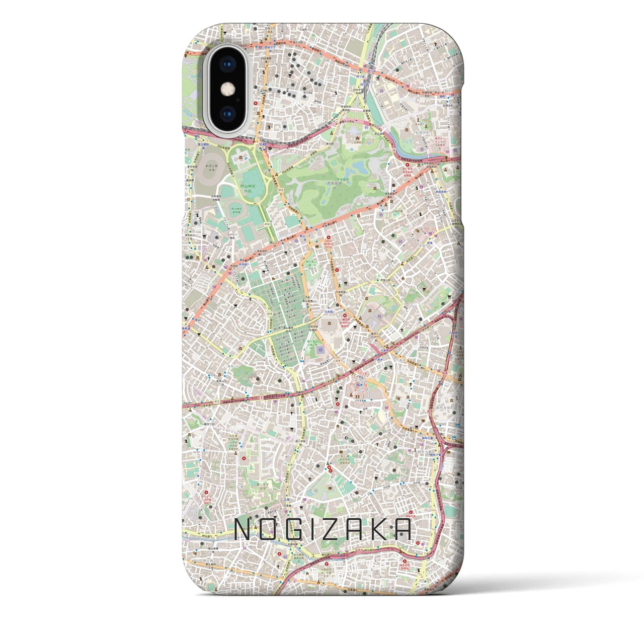 【乃木坂】地図柄iPhoneケース（バックカバータイプ・ナチュラル）iPhone XS Max 用