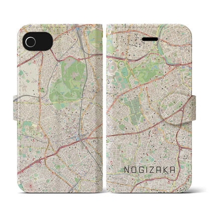 【乃木坂（東京都）】地図柄iPhoneケース（手帳タイプ）ナチュラル・iPhone SE（第3 / 第2世代） / 8 / 7 / 6s / 6 用