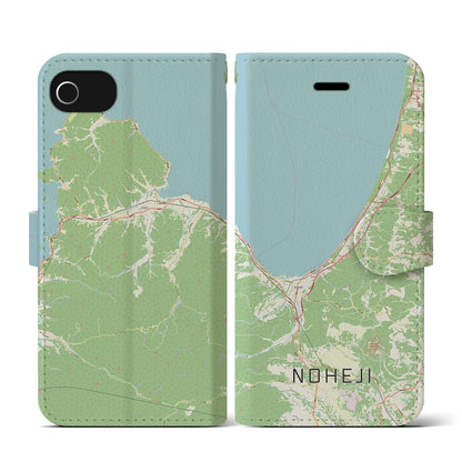 【野辺地（青森県）】地図柄iPhoneケース（手帳タイプ）ナチュラル・iPhone SE（第3 / 第2世代） / 8 / 7 / 6s / 6 用