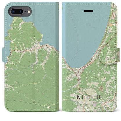 【野辺地（青森県）】地図柄iPhoneケース（手帳タイプ）ナチュラル・iPhone 8Plus /7Plus / 6sPlus / 6Plus 用