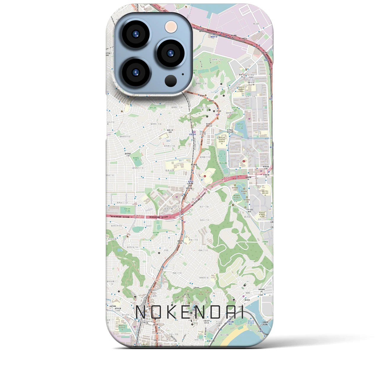 【能見台】地図柄iPhoneケース（バックカバータイプ・ナチュラル）iPhone 13 Pro Max 用