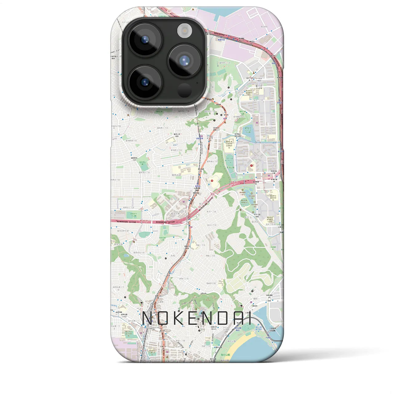 【能見台】地図柄iPhoneケース（バックカバータイプ・ナチュラル）iPhone 15 Pro Max 用