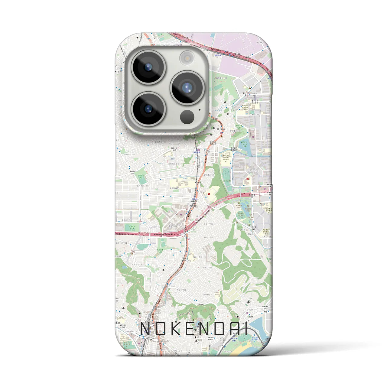 【能見台】地図柄iPhoneケース（バックカバータイプ・ナチュラル）iPhone 15 Pro 用
