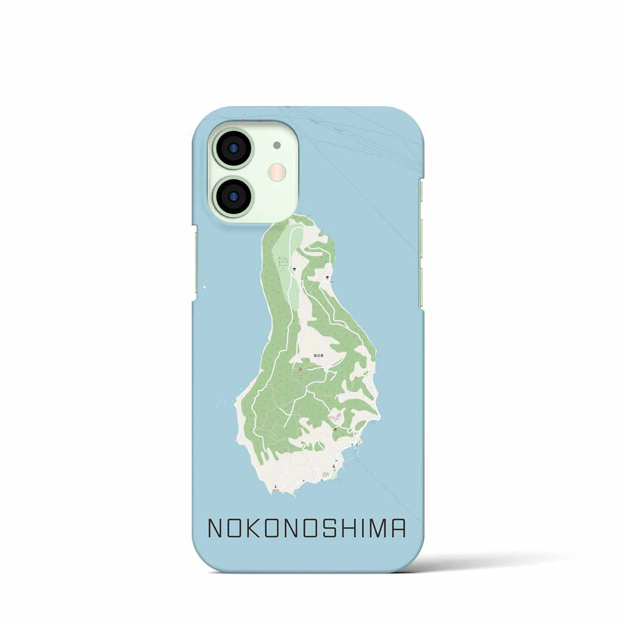 【能古島】地図柄iPhoneケース（バックカバータイプ・ナチュラル）iPhone 12 mini 用