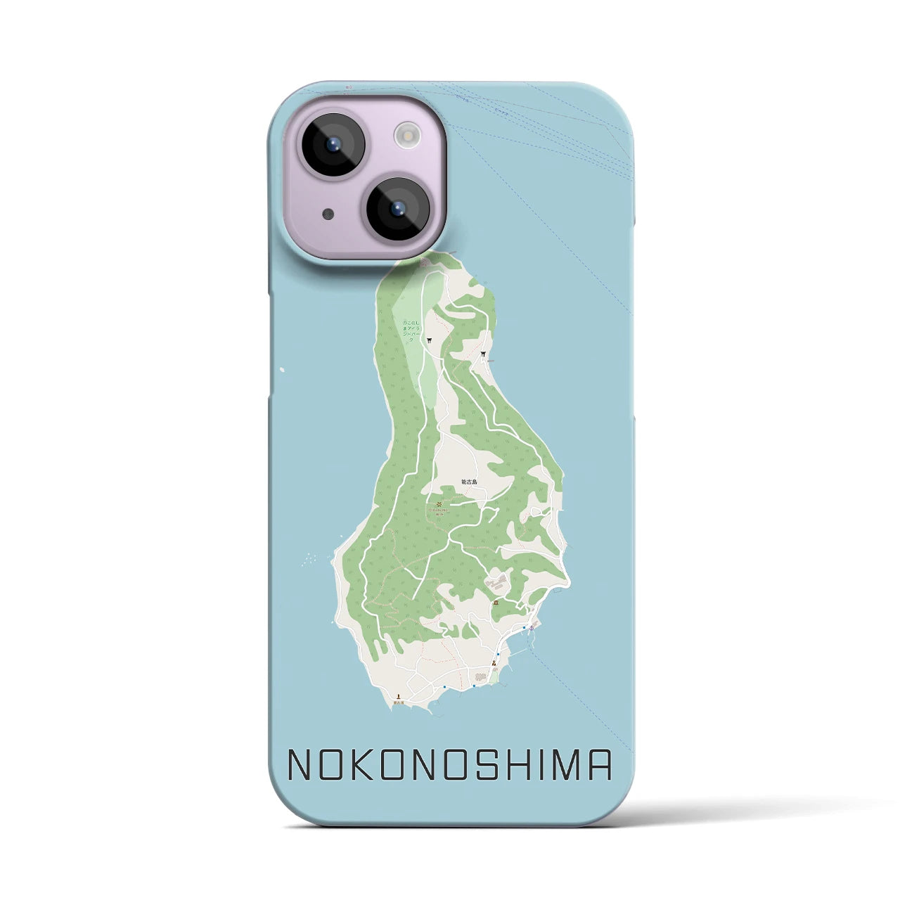 【能古島】地図柄iPhoneケース（バックカバータイプ・ナチュラル）iPhone 14 用