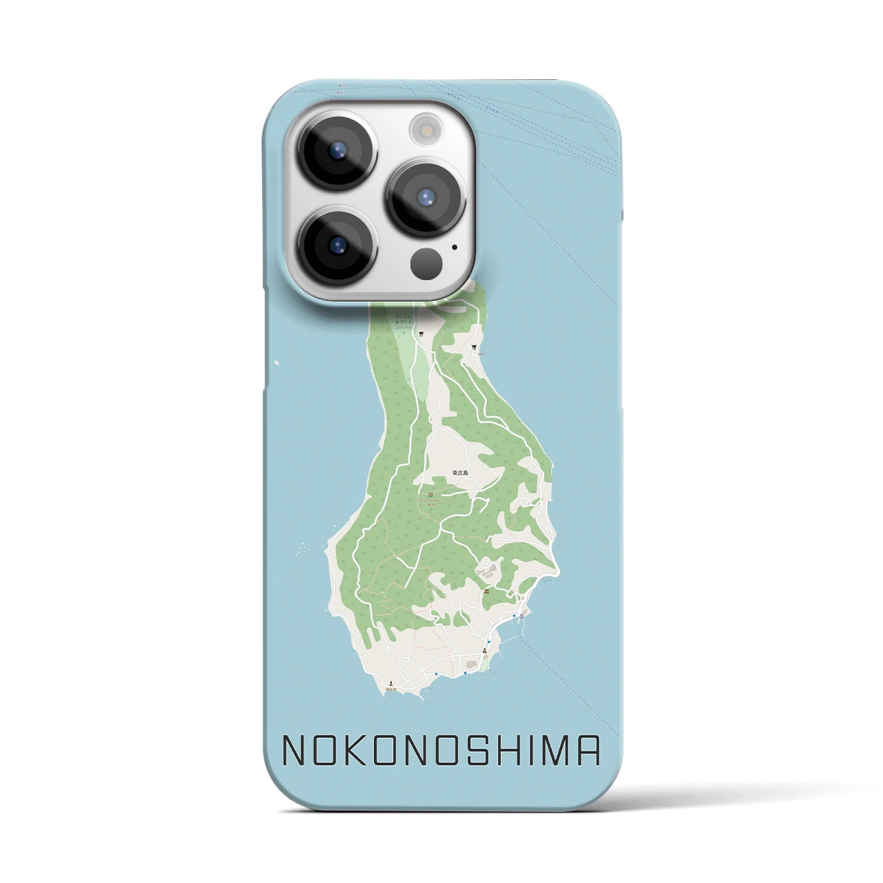 【能古島】地図柄iPhoneケース（バックカバータイプ・ナチュラル）iPhone 14 Pro 用
