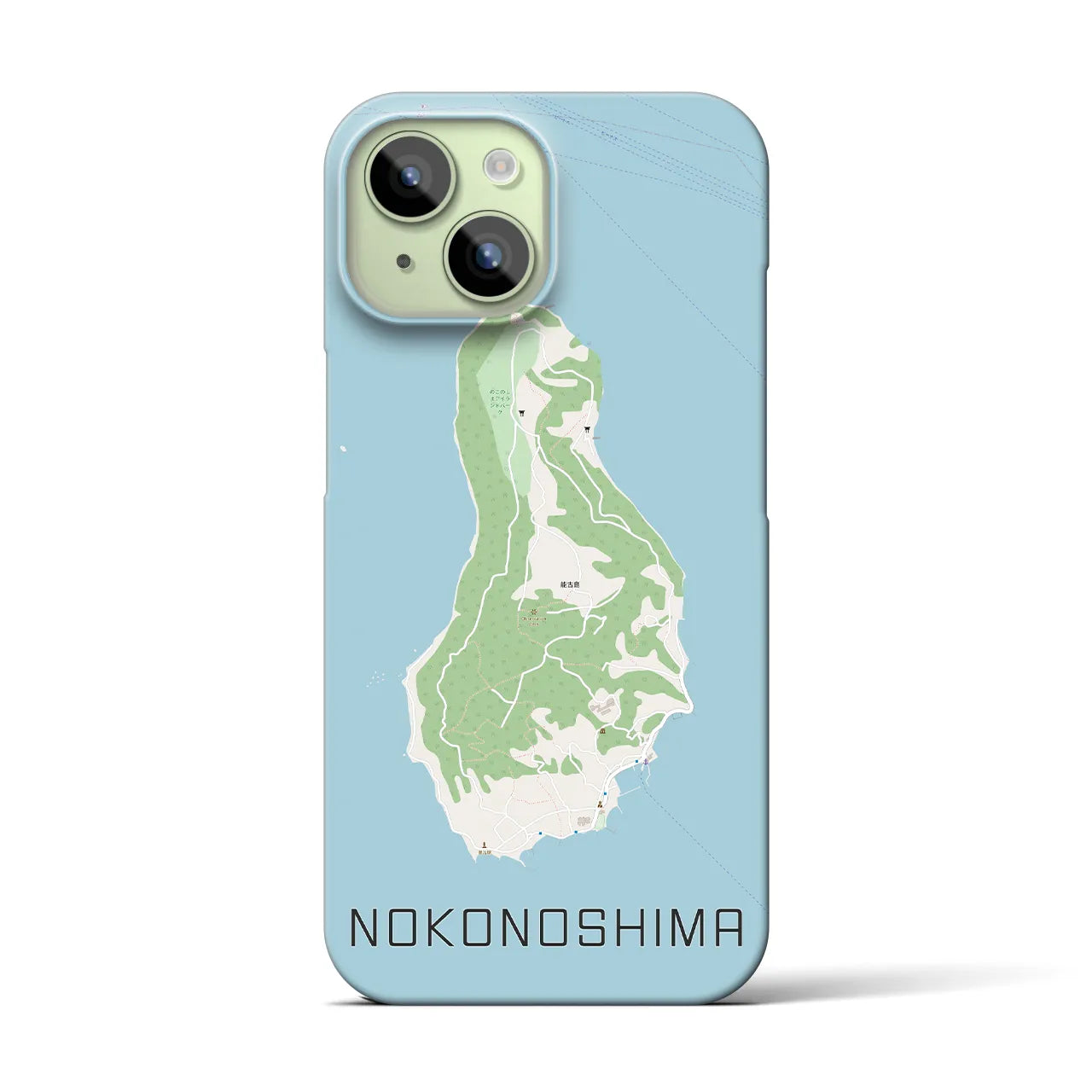 【能古島】地図柄iPhoneケース（バックカバータイプ・ナチュラル）iPhone 15 用