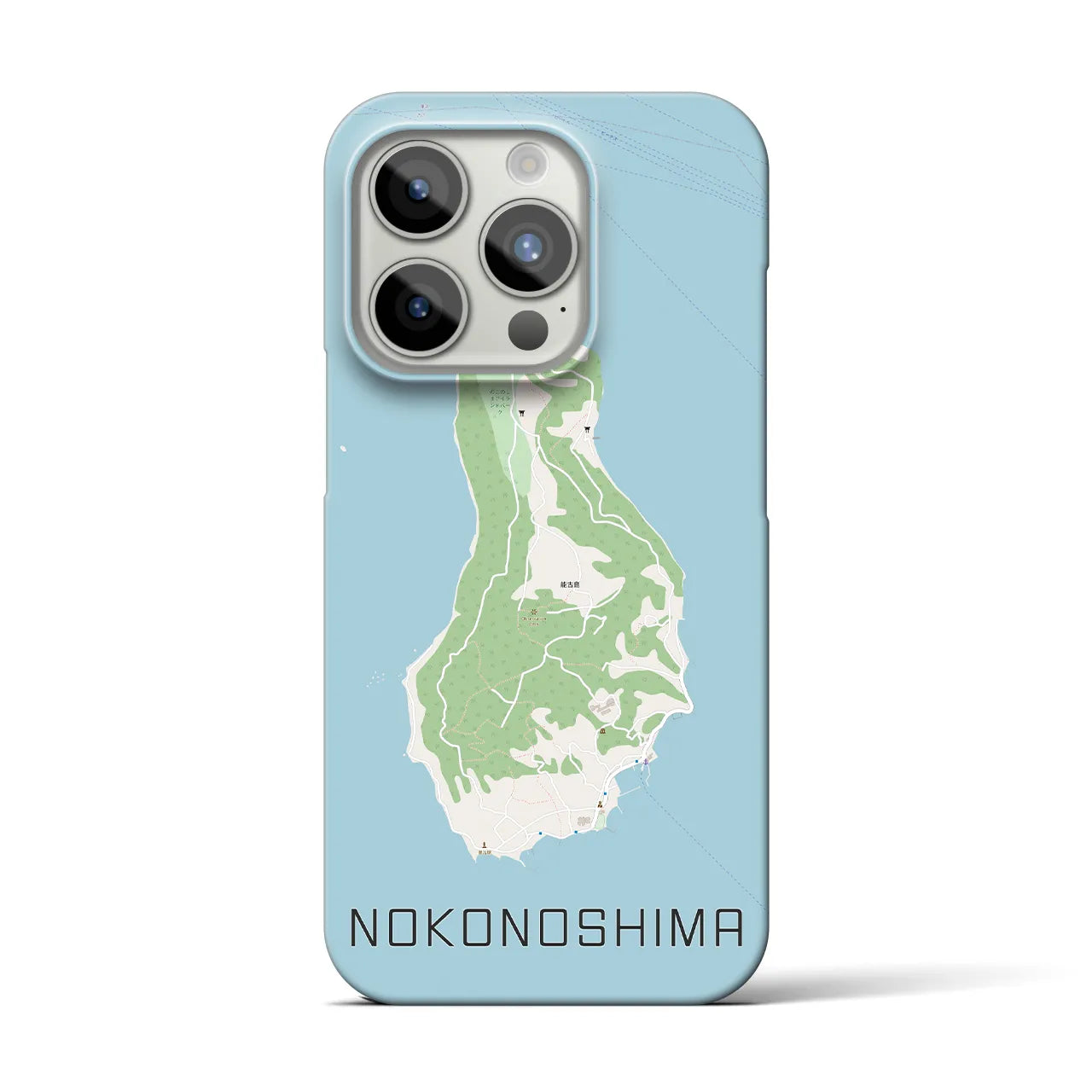 【能古島】地図柄iPhoneケース（バックカバータイプ・ナチュラル）iPhone 15 Pro 用