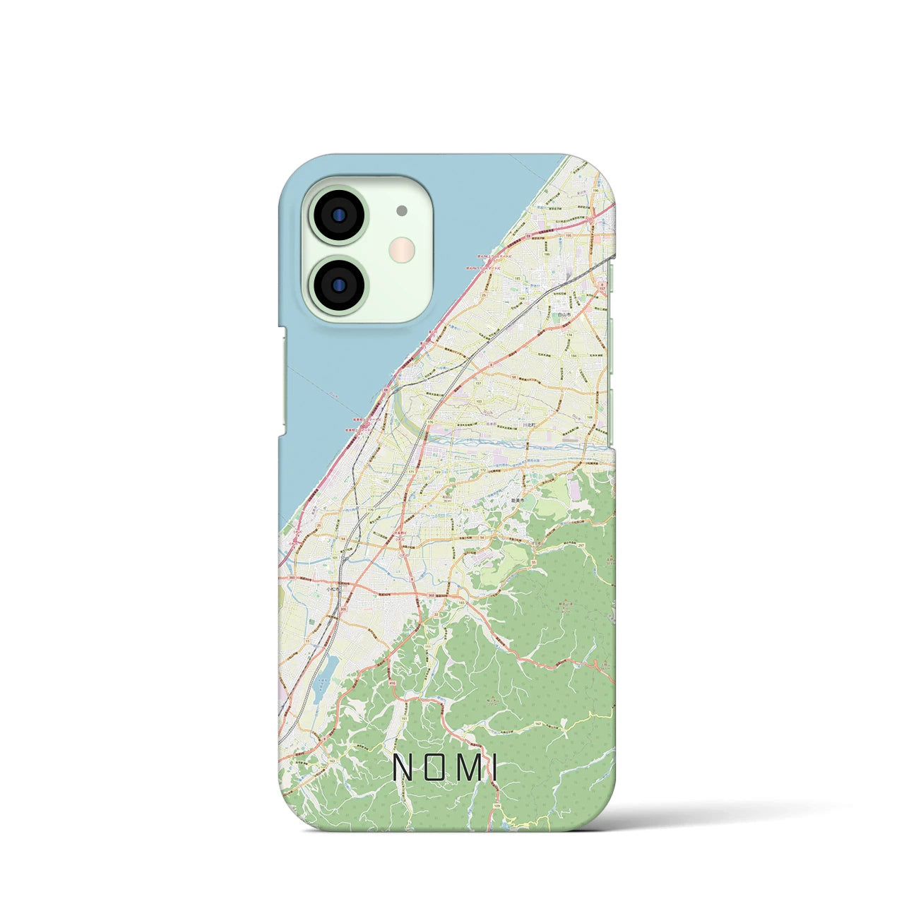 【能美】地図柄iPhoneケース（バックカバータイプ・ナチュラル）iPhone 12 mini 用