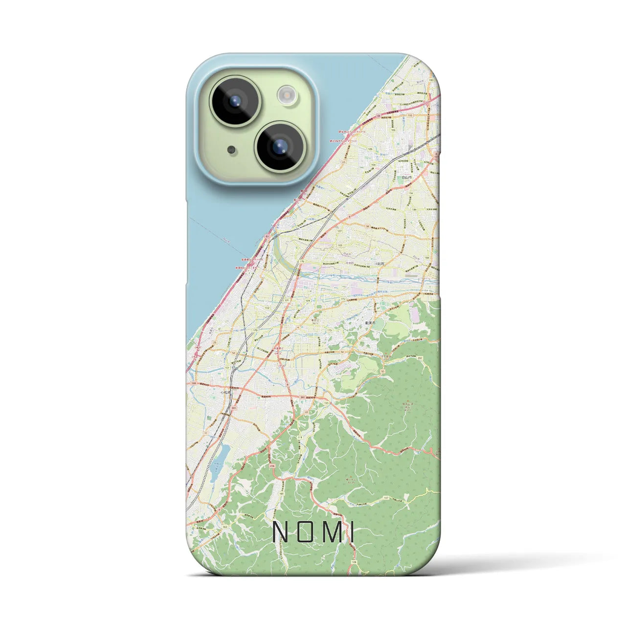 【能美】地図柄iPhoneケース（バックカバータイプ・ナチュラル）iPhone 15 用