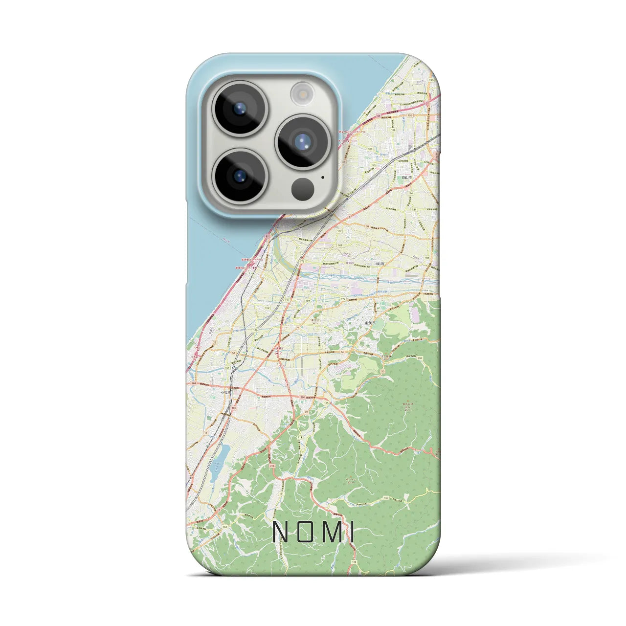 【能美】地図柄iPhoneケース（バックカバータイプ・ナチュラル）iPhone 15 Pro 用