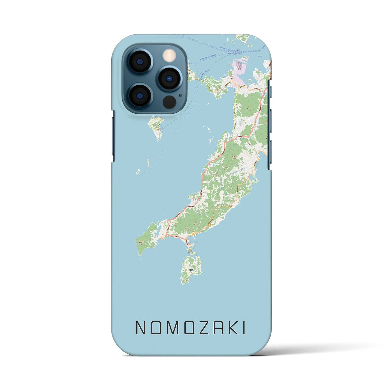 【野母崎】地図柄iPhoneケース（バックカバータイプ・ナチュラル）iPhone 12 / 12 Pro 用