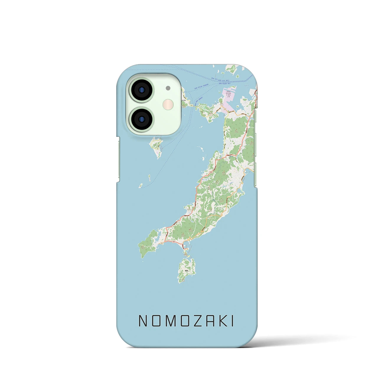【野母崎】地図柄iPhoneケース（バックカバータイプ・ナチュラル）iPhone 12 mini 用
