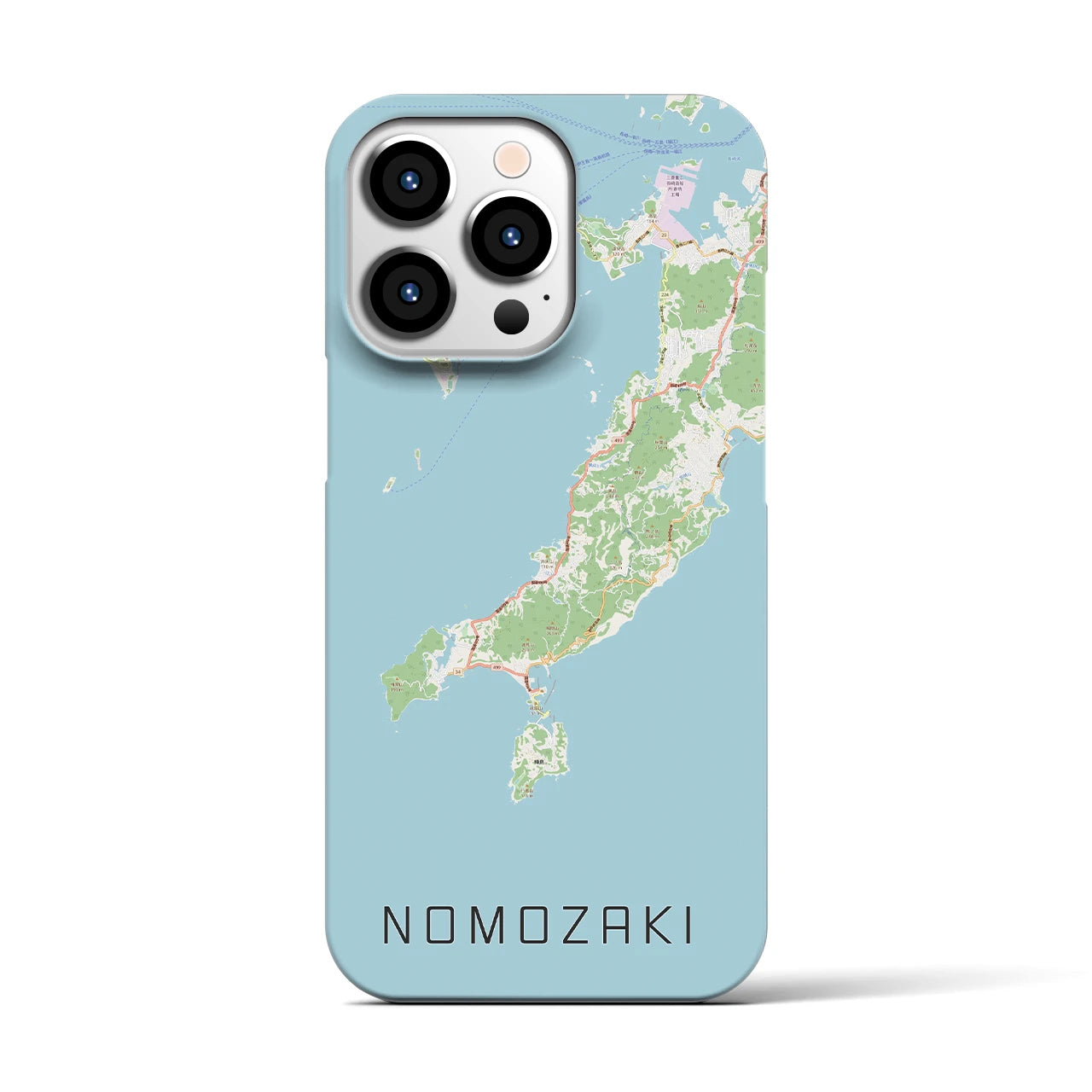 【野母崎】地図柄iPhoneケース（バックカバータイプ・ナチュラル）iPhone 13 Pro 用