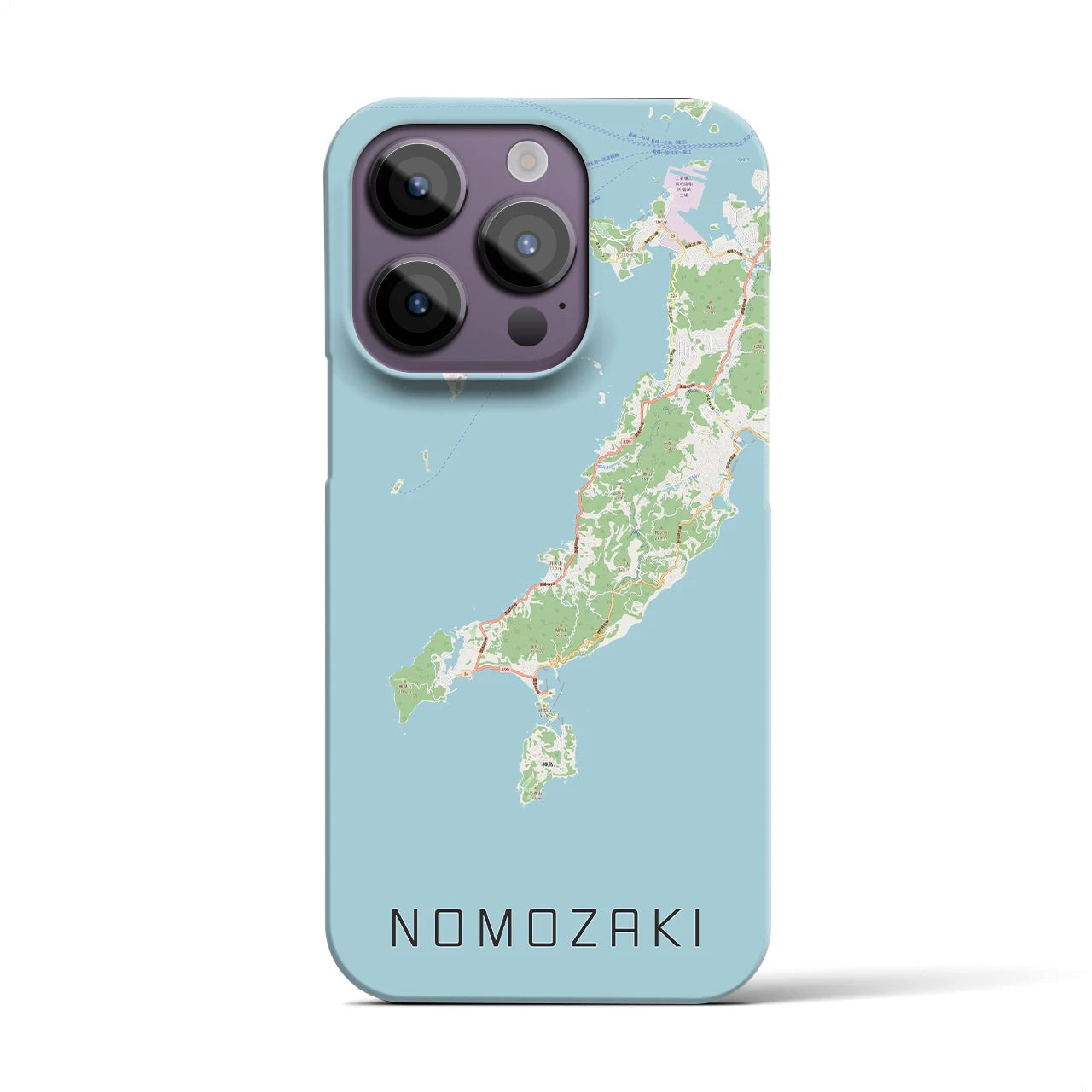 【野母崎】地図柄iPhoneケース（バックカバータイプ・ナチュラル）iPhone 14 Pro 用