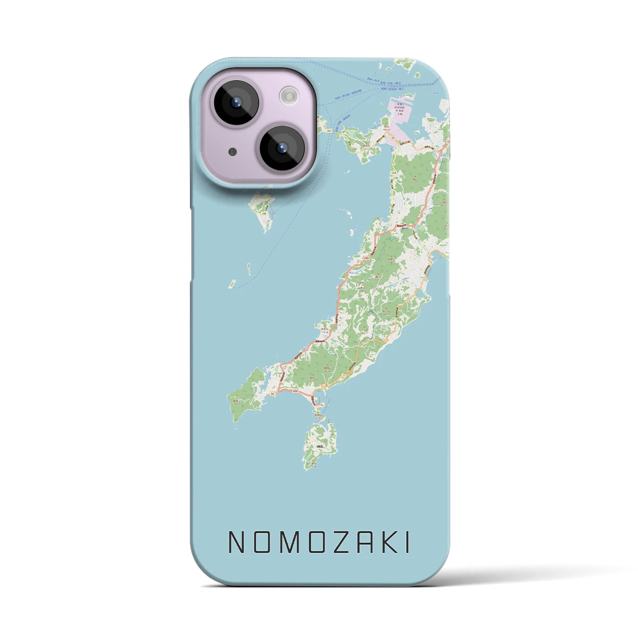 【野母崎】地図柄iPhoneケース（バックカバータイプ・ナチュラル）iPhone 14 用