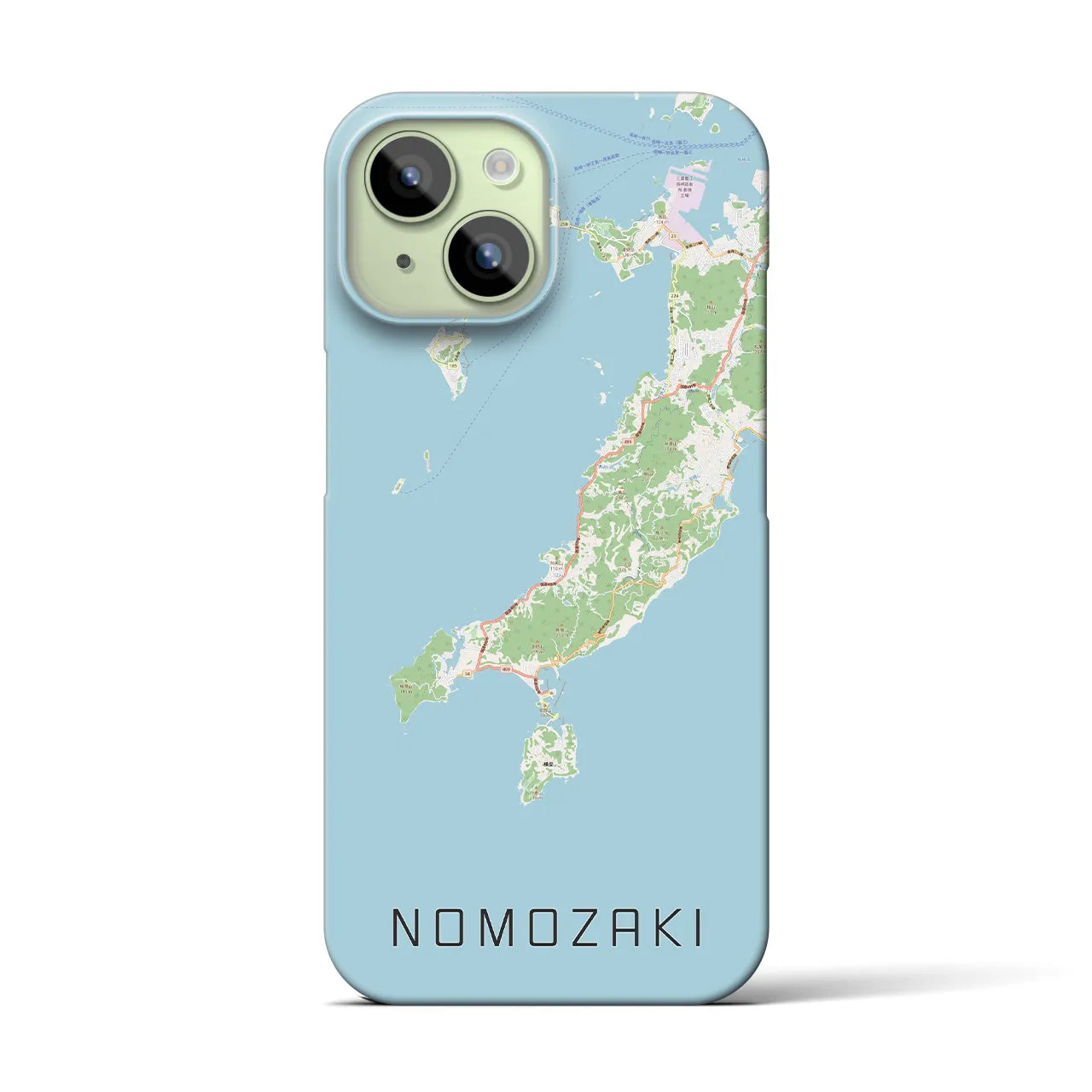 【野母崎】地図柄iPhoneケース（バックカバータイプ・ナチュラル）iPhone 15 用