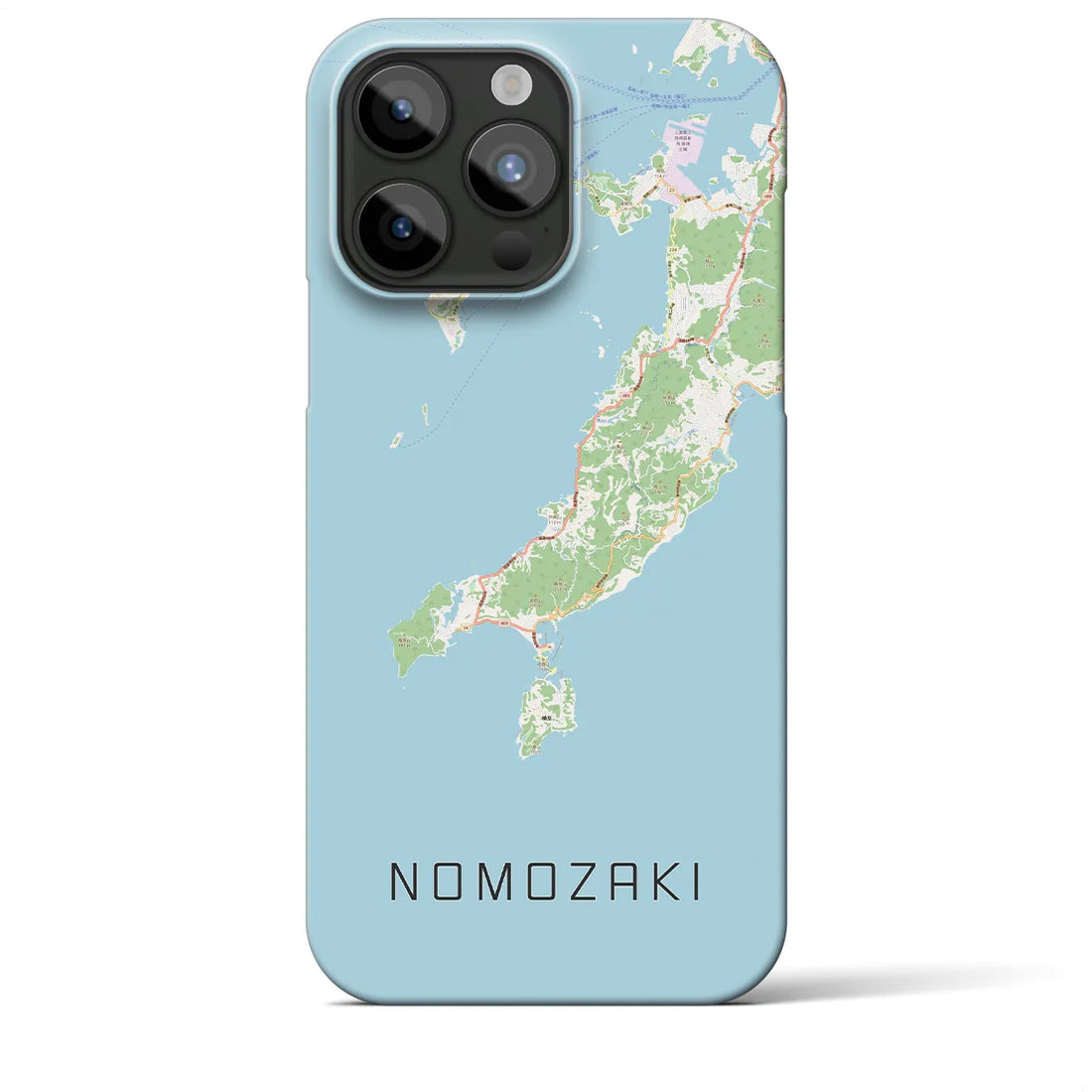 【野母崎】地図柄iPhoneケース（バックカバータイプ・ナチュラル）iPhone 15 Pro Max 用