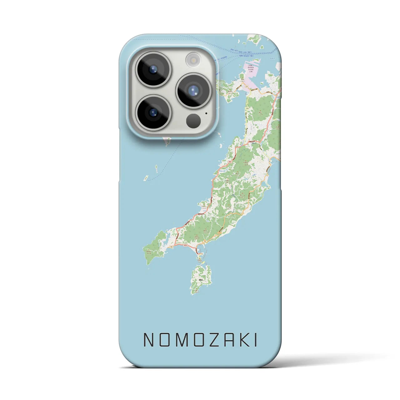【野母崎】地図柄iPhoneケース（バックカバータイプ・ナチュラル）iPhone 15 Pro 用