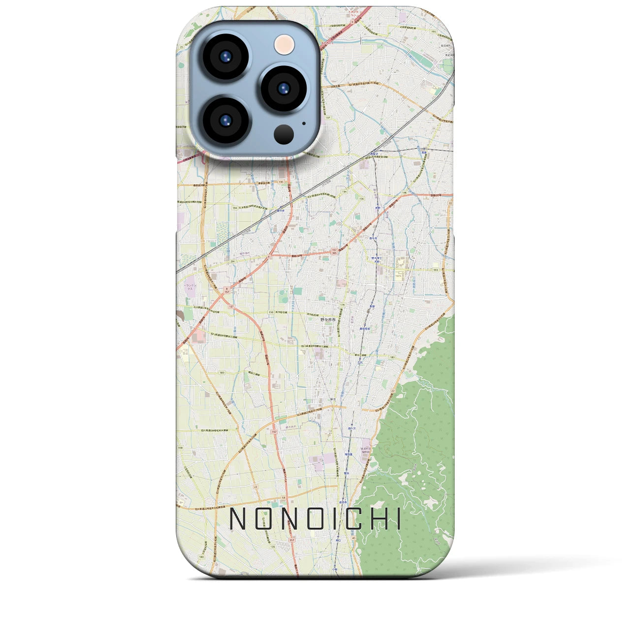 【野々市】地図柄iPhoneケース（バックカバータイプ・ナチュラル）iPhone 13 Pro Max 用