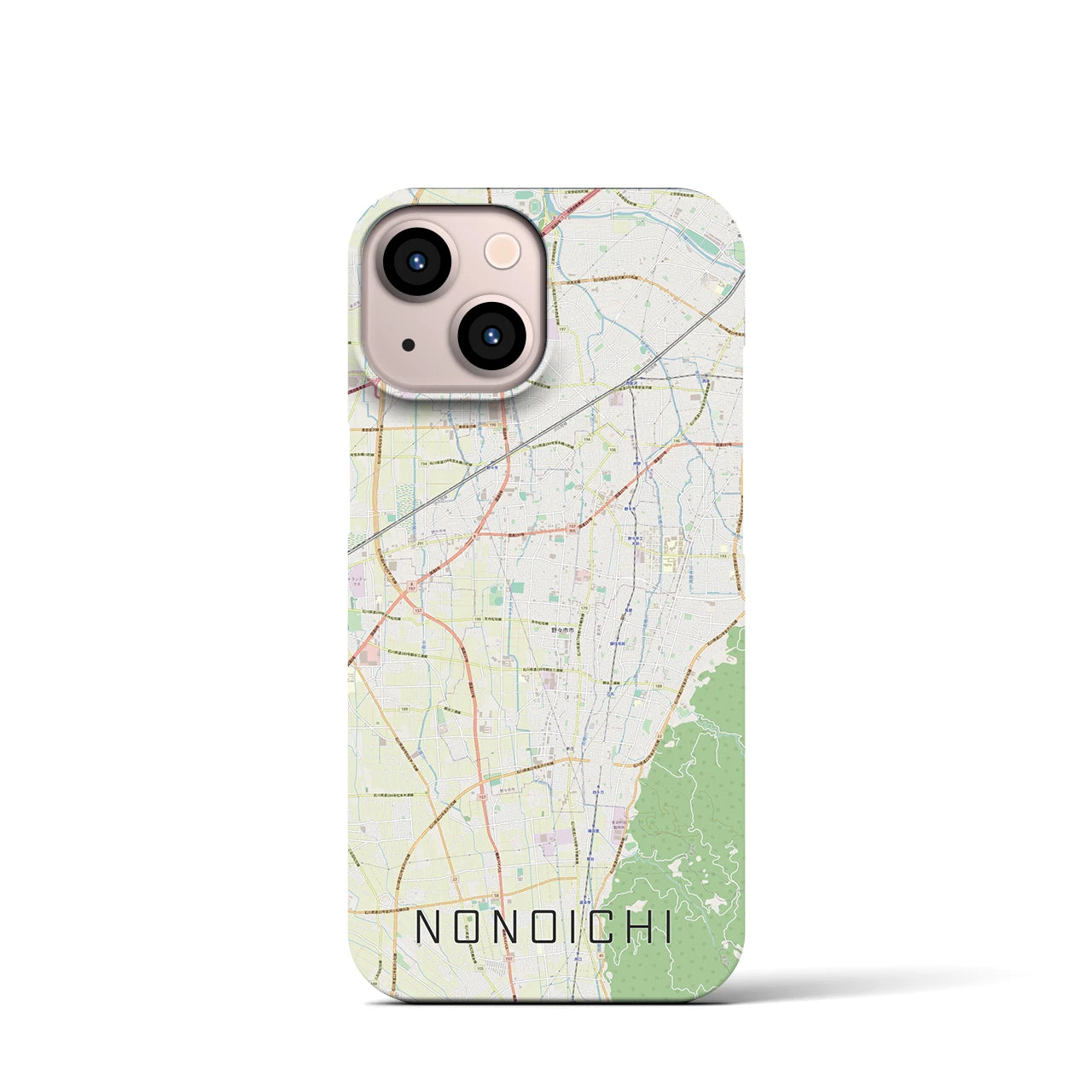 【野々市】地図柄iPhoneケース（バックカバータイプ・ナチュラル）iPhone 13 mini 用