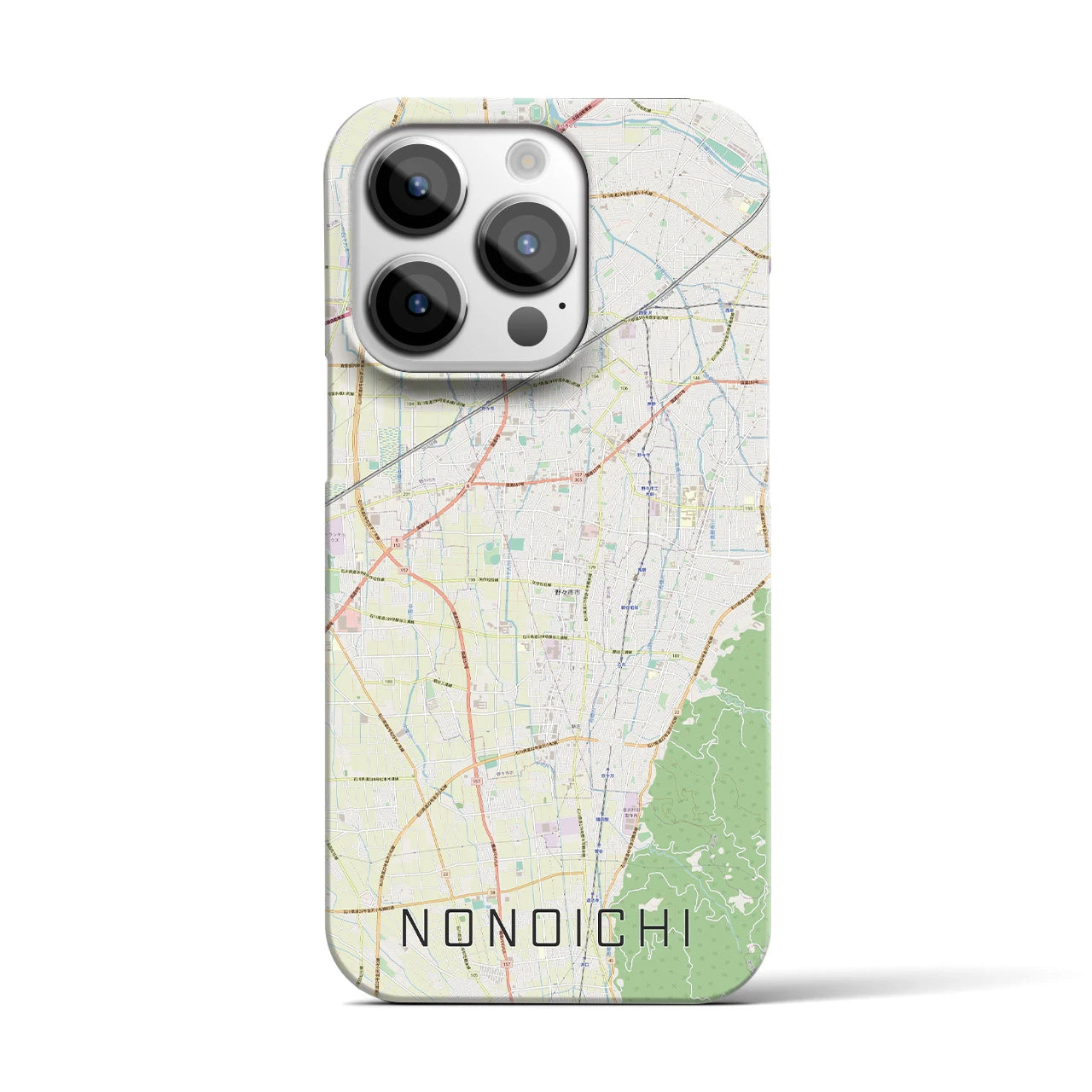 【野々市】地図柄iPhoneケース（バックカバータイプ・ナチュラル）iPhone 14 Pro 用