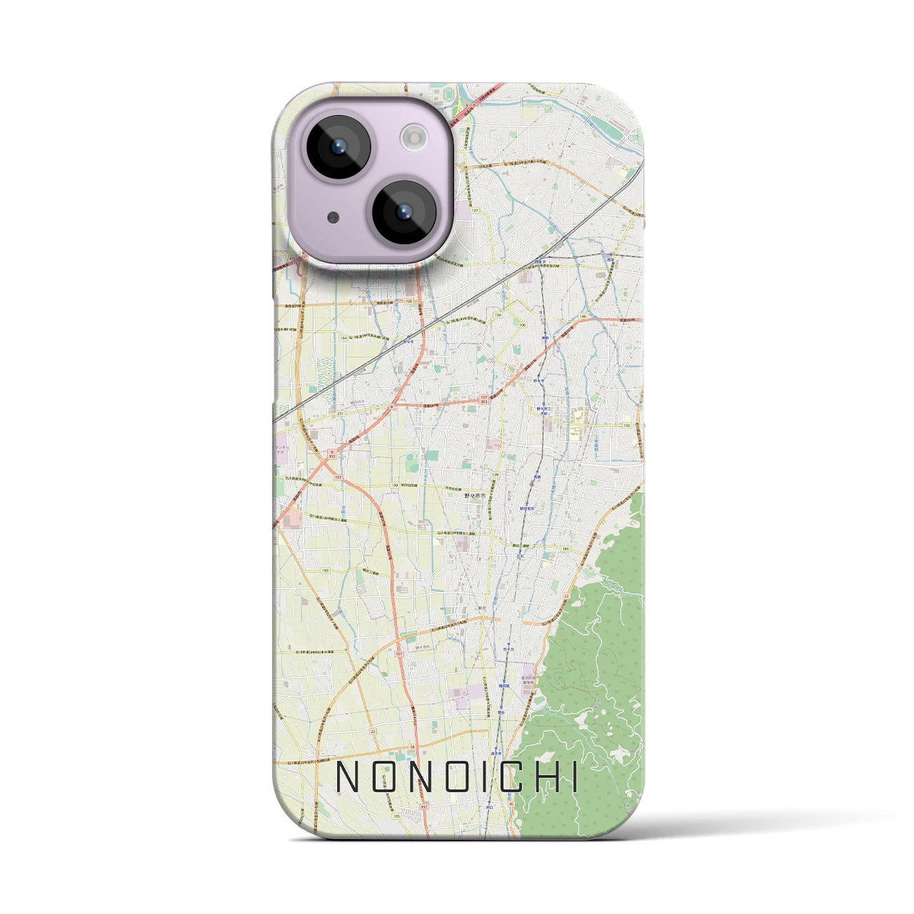 【野々市】地図柄iPhoneケース（バックカバータイプ・ナチュラル）iPhone 14 用