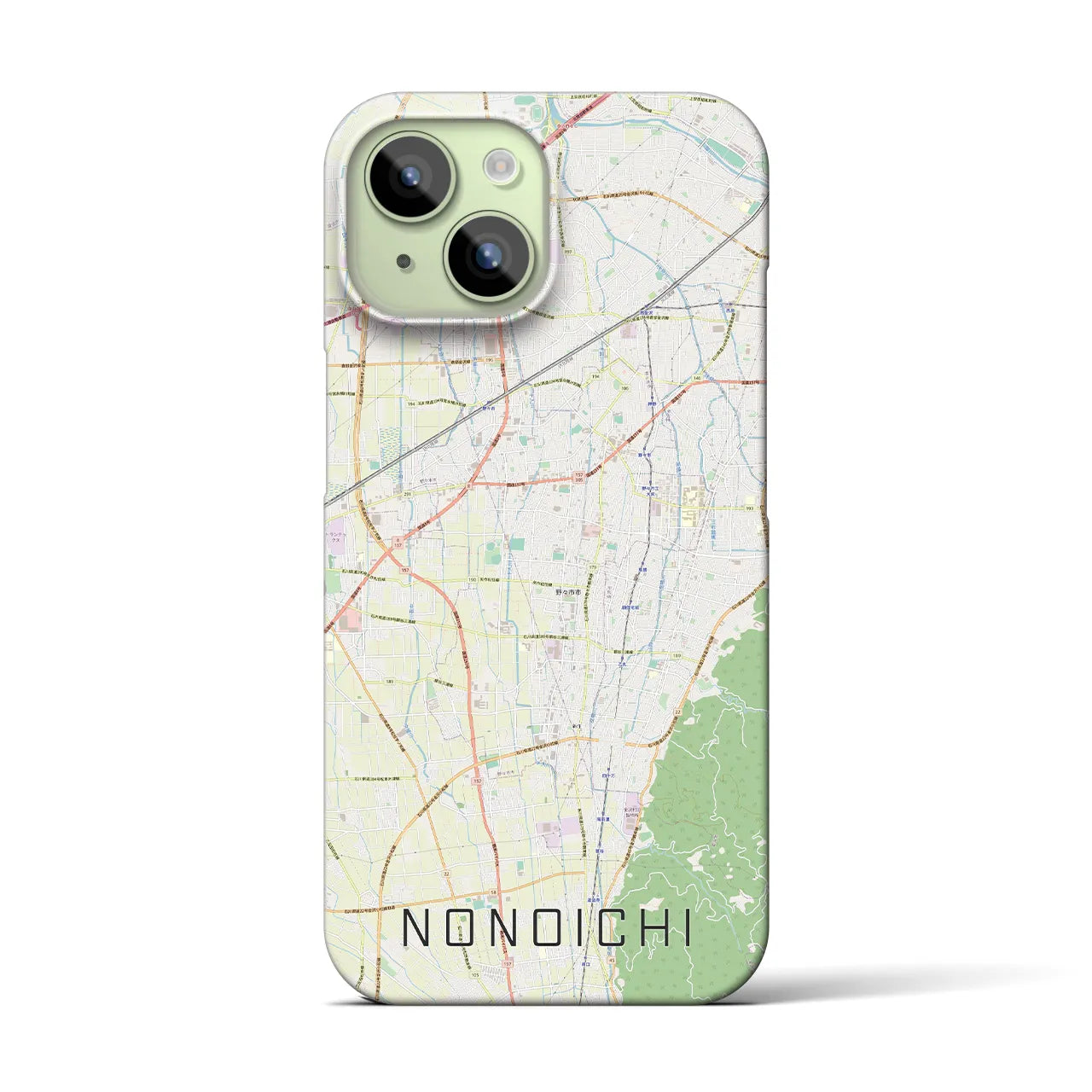【野々市】地図柄iPhoneケース（バックカバータイプ・ナチュラル）iPhone 15 用
