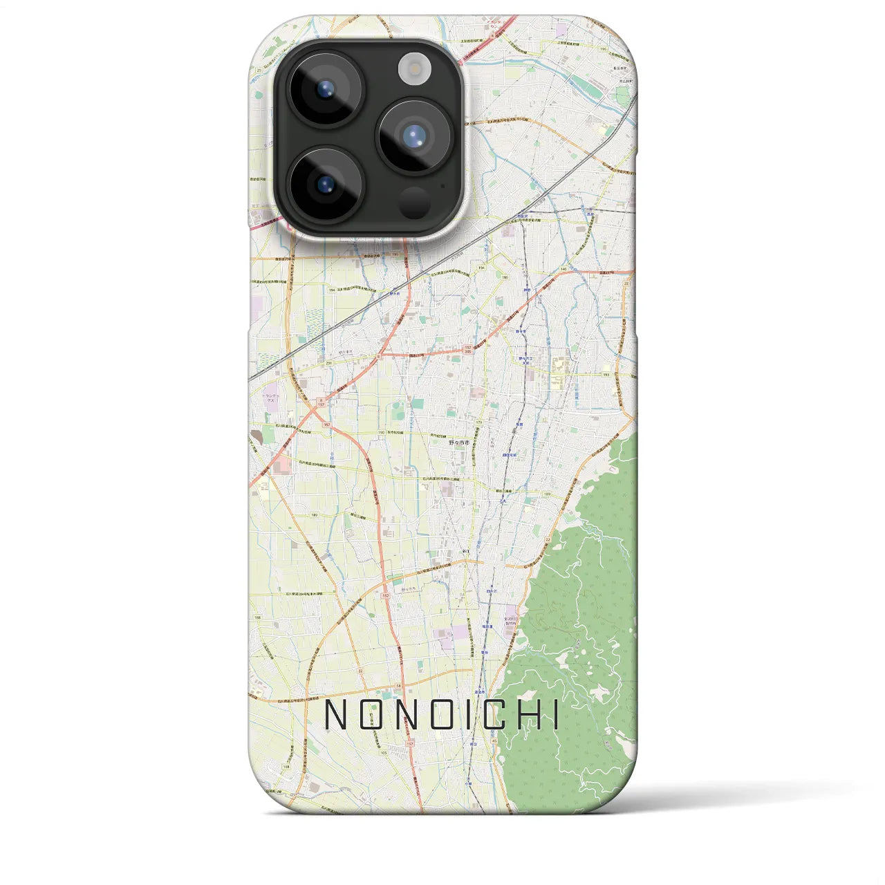 【野々市】地図柄iPhoneケース（バックカバータイプ・ナチュラル）iPhone 15 Pro Max 用