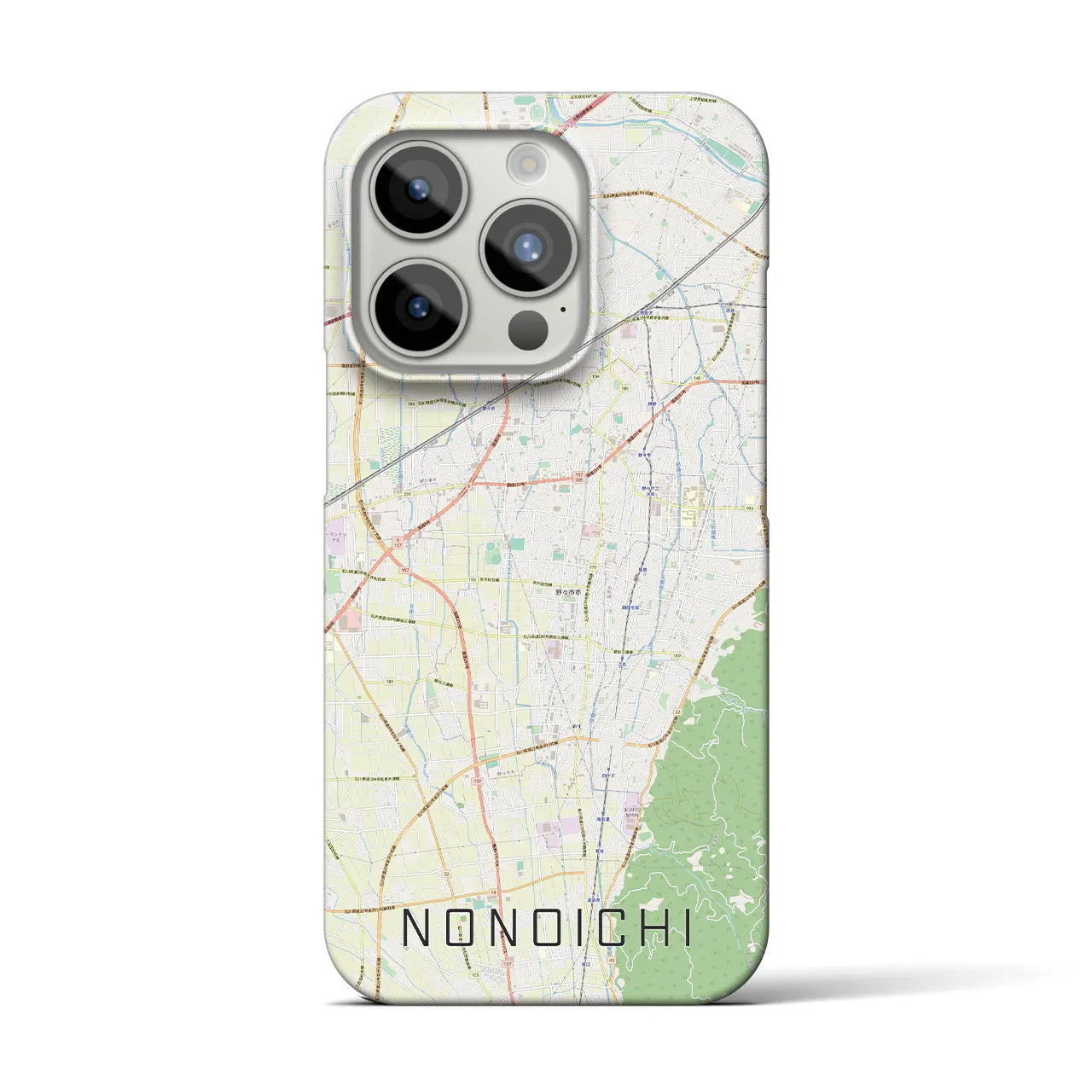 【野々市】地図柄iPhoneケース（バックカバータイプ・ナチュラル）iPhone 15 Pro 用