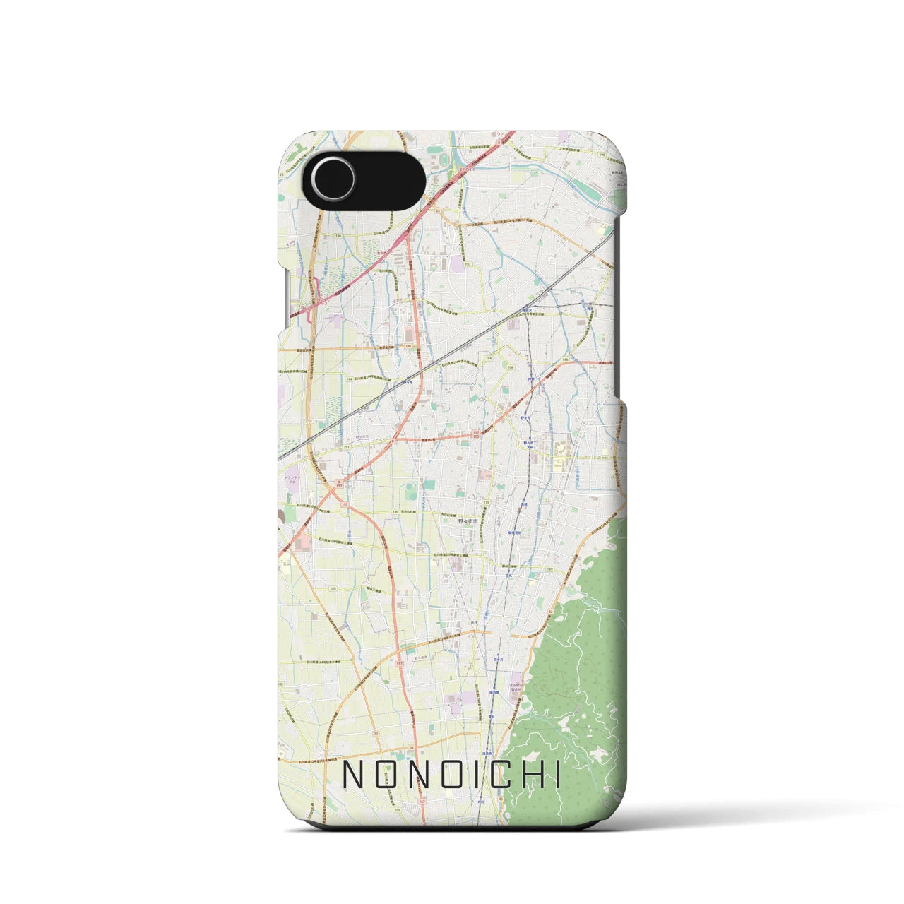【野々市】地図柄iPhoneケース（バックカバータイプ・ナチュラル）iPhone SE（第3 / 第2世代） / 8 / 7 / 6s / 6 用