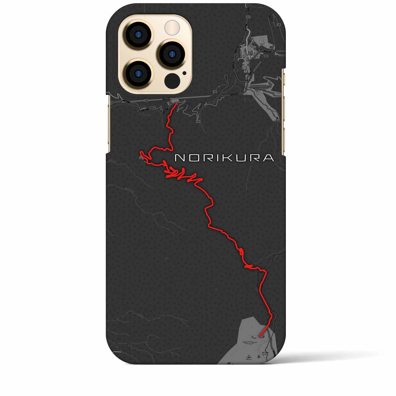 Recipro × Crossfield【乗鞍】地図柄iPhoneケース（バックカバータイプ・チャコール）iPhone 12 Pro Max 用
