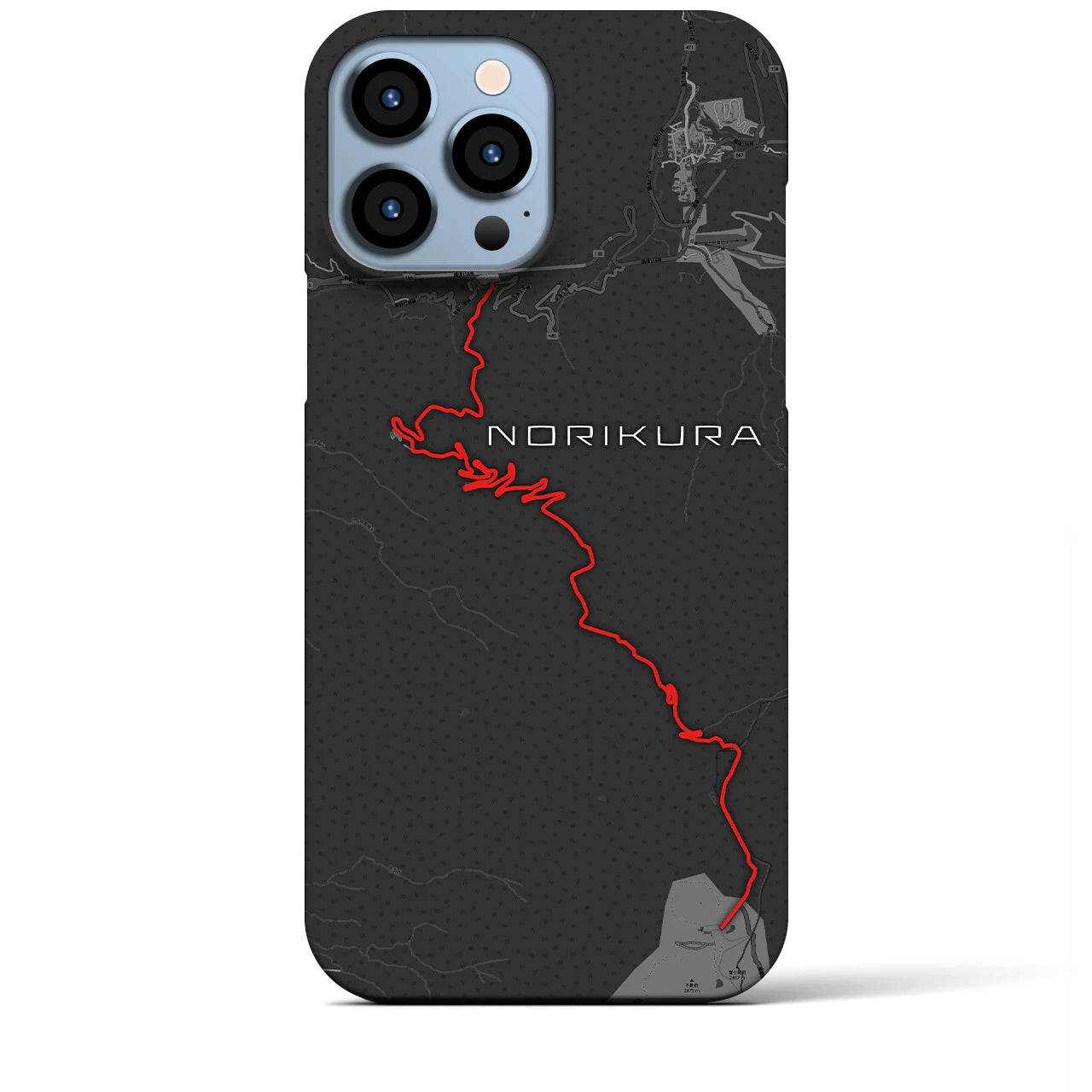 Recipro × Crossfield【乗鞍】地図柄iPhoneケース（バックカバータイプ・チャコール）iPhone 13 Pro Max 用