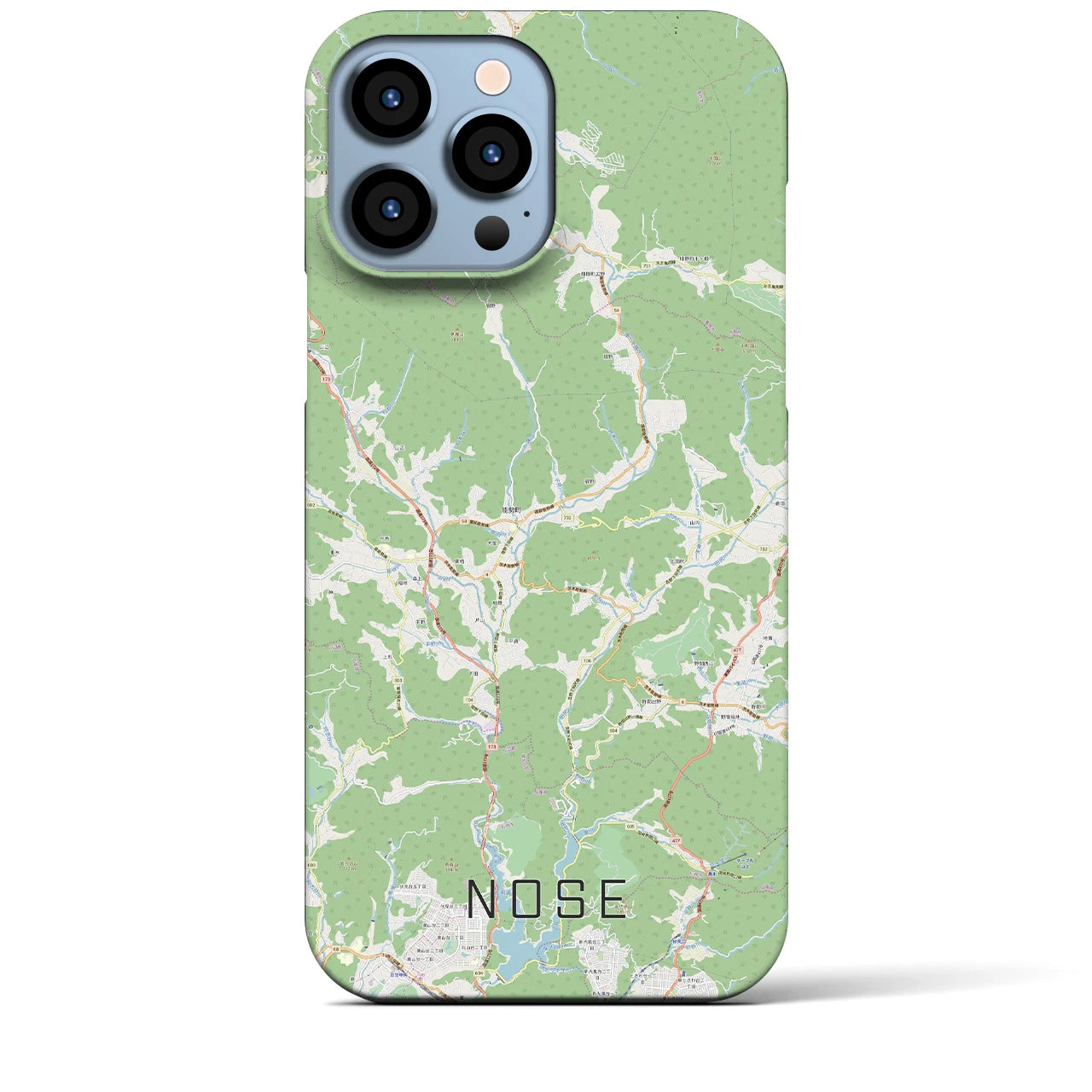 【能勢】地図柄iPhoneケース（バックカバータイプ・ナチュラル）iPhone 13 Pro Max 用