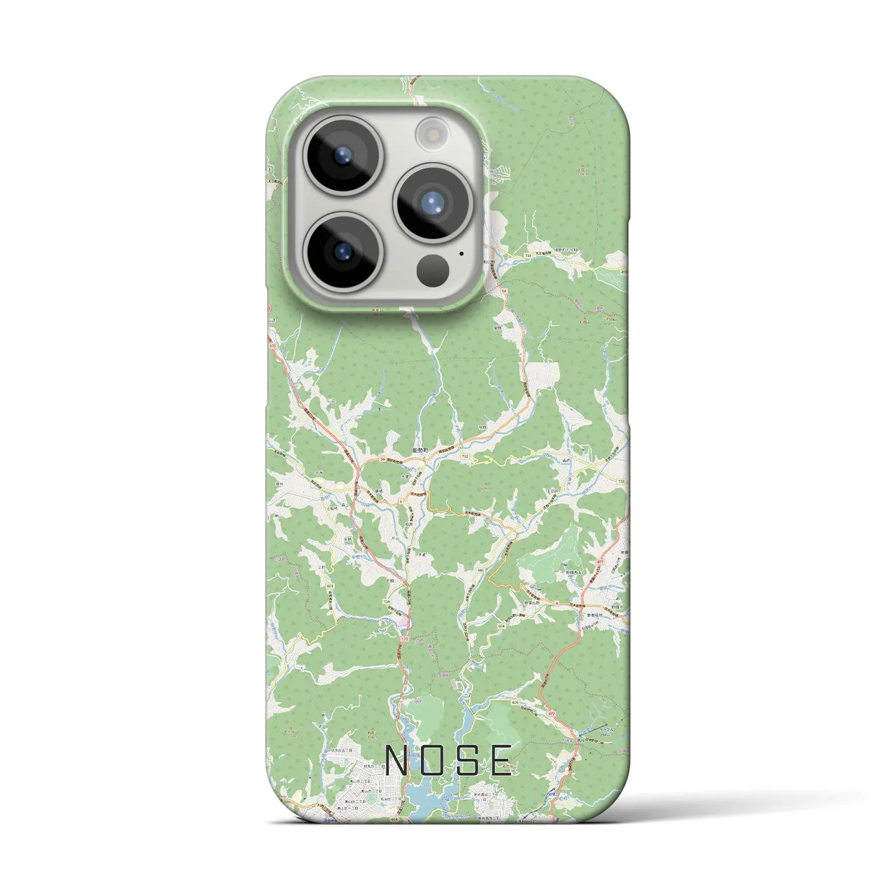 【能勢】地図柄iPhoneケース（バックカバータイプ・ナチュラル）iPhone 15 Pro 用