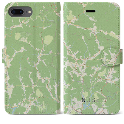 【能勢（大阪府）】地図柄iPhoneケース（手帳タイプ）ナチュラル・iPhone 8Plus /7Plus / 6sPlus / 6Plus 用