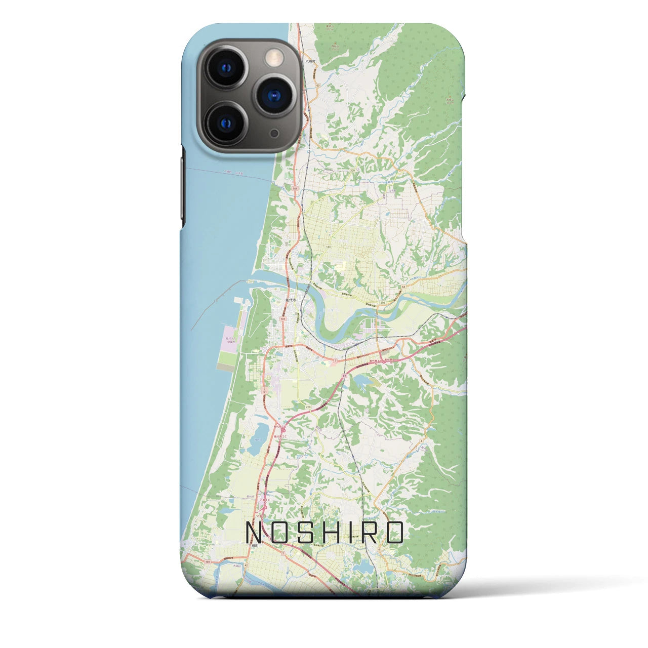 【能代】地図柄iPhoneケース（バックカバータイプ・ナチュラル）iPhone 11 Pro Max 用