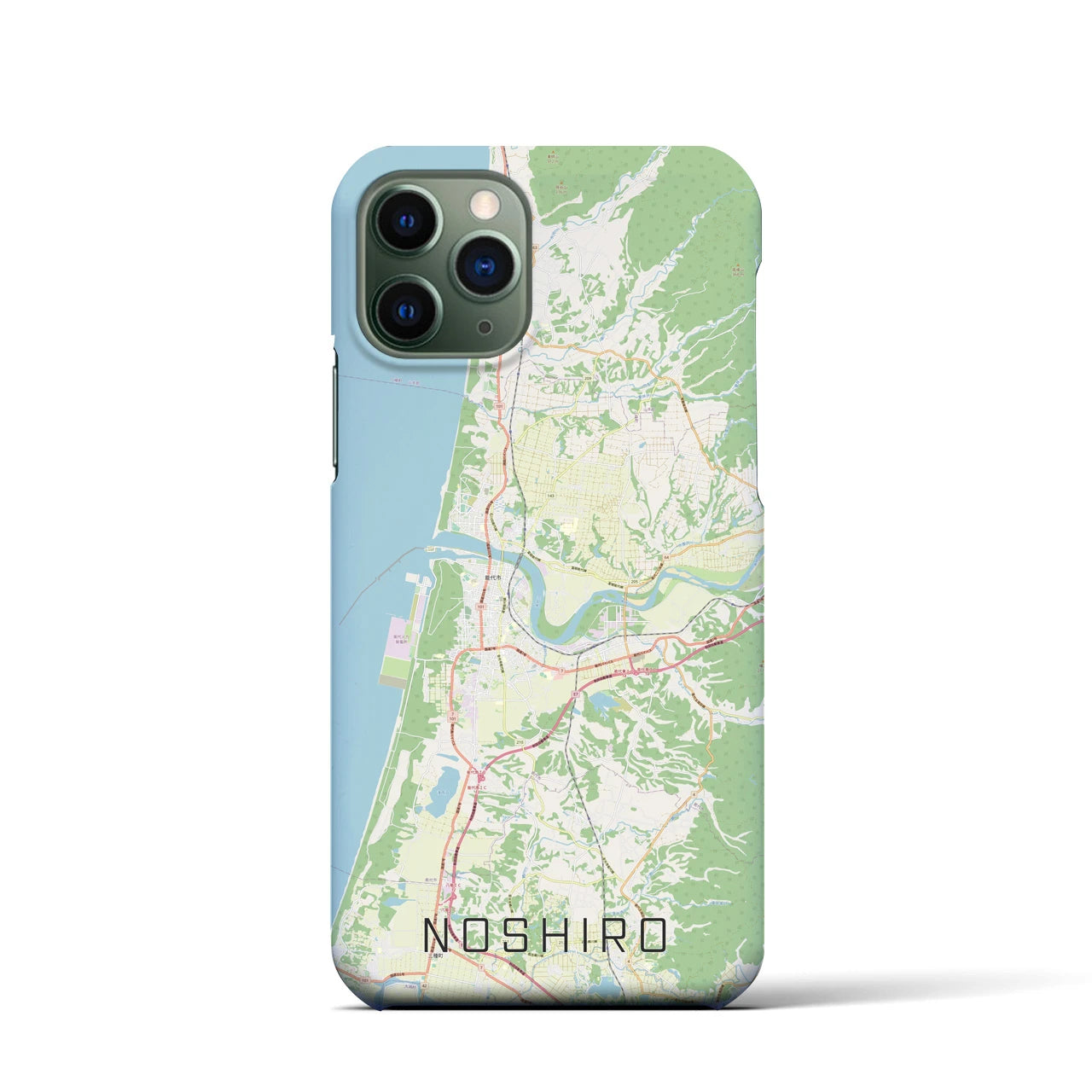 【能代】地図柄iPhoneケース（バックカバータイプ・ナチュラル）iPhone 11 Pro 用