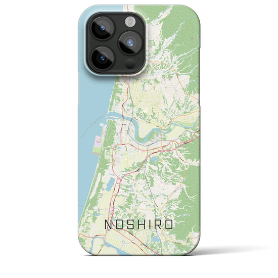 【能代】地図柄iPhoneケース（バックカバータイプ・ナチュラル）iPhone 15 Pro Max 用