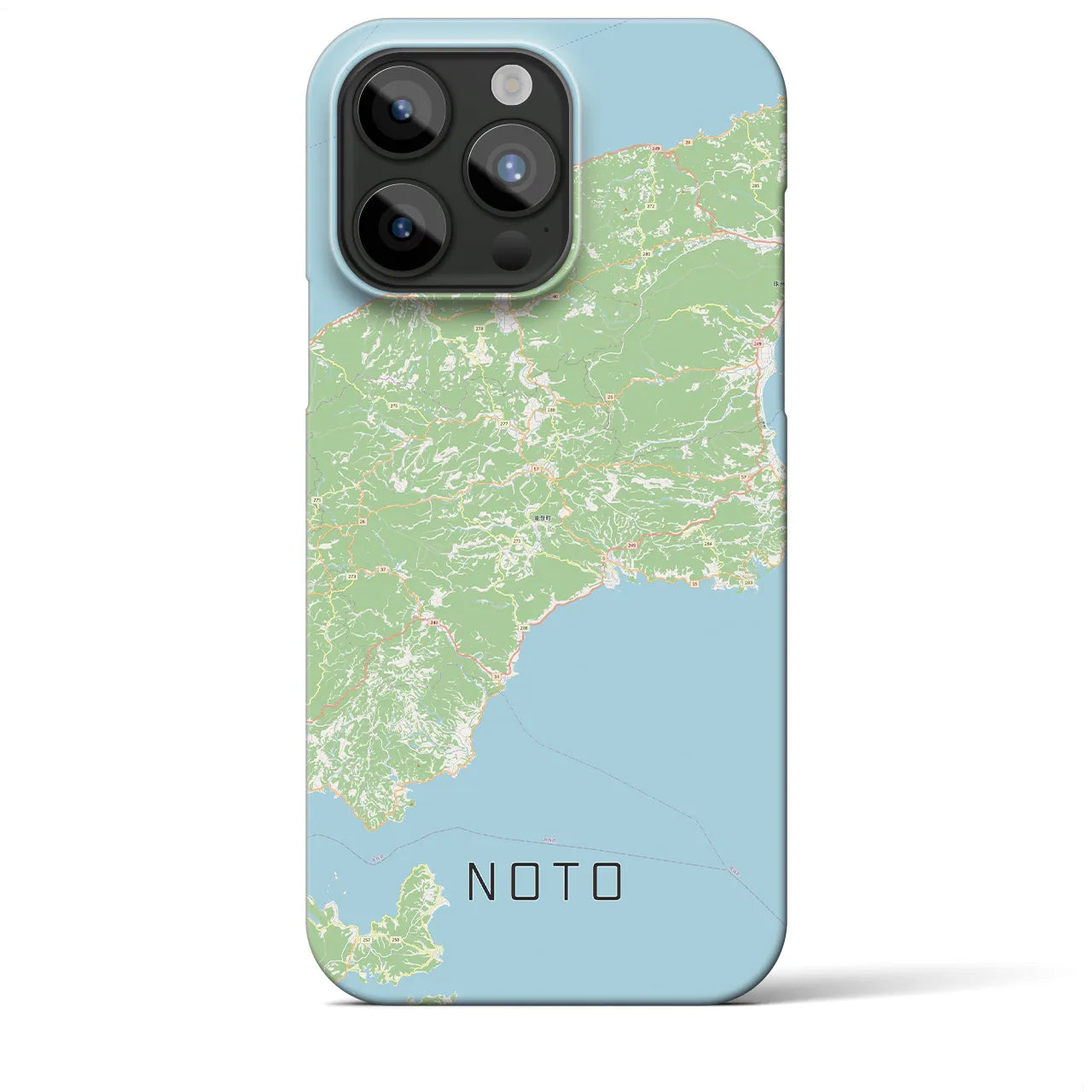 【能登】地図柄iPhoneケース（バックカバータイプ・ナチュラル）iPhone 15 Pro Max 用