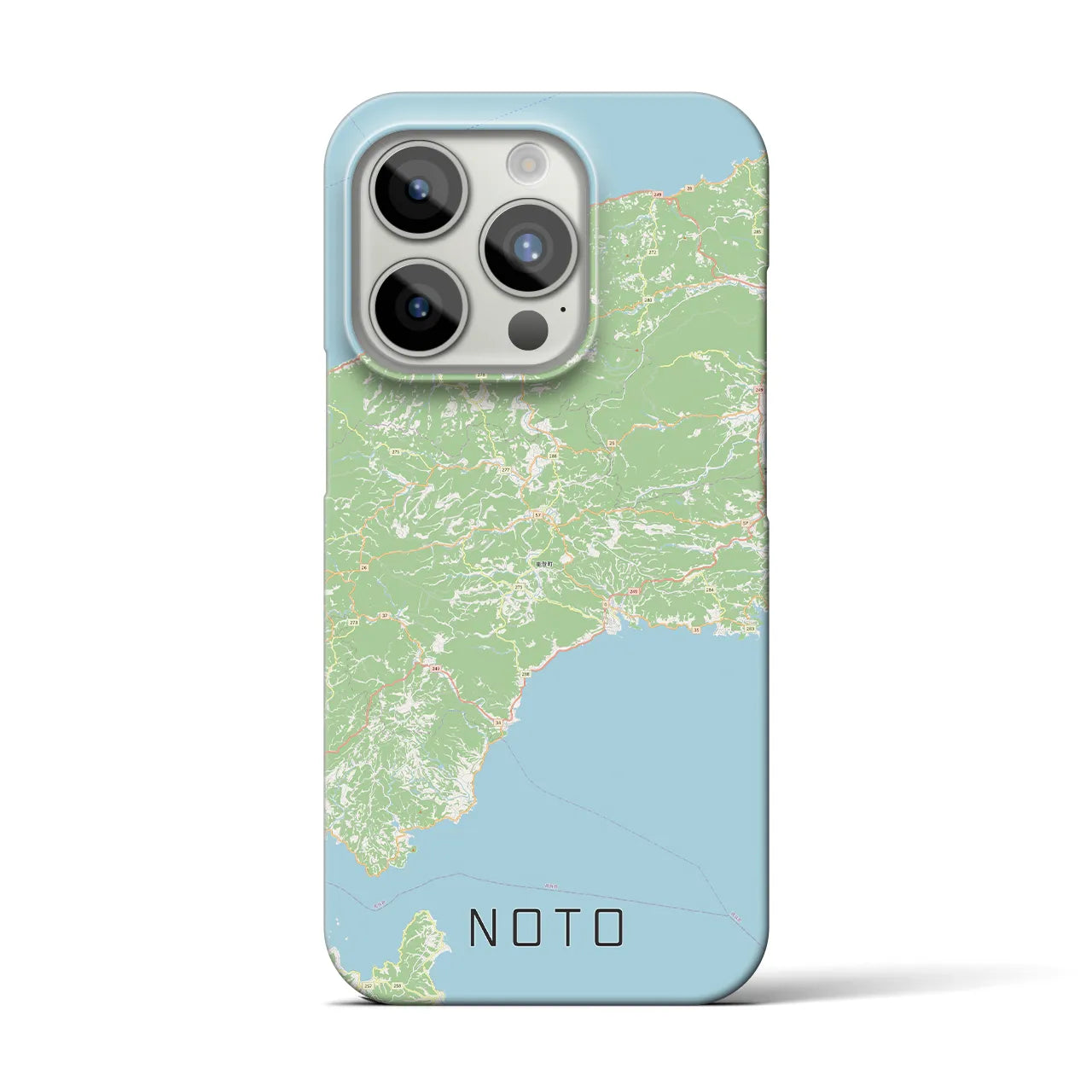 【能登】地図柄iPhoneケース（バックカバータイプ・ナチュラル）iPhone 15 Pro 用