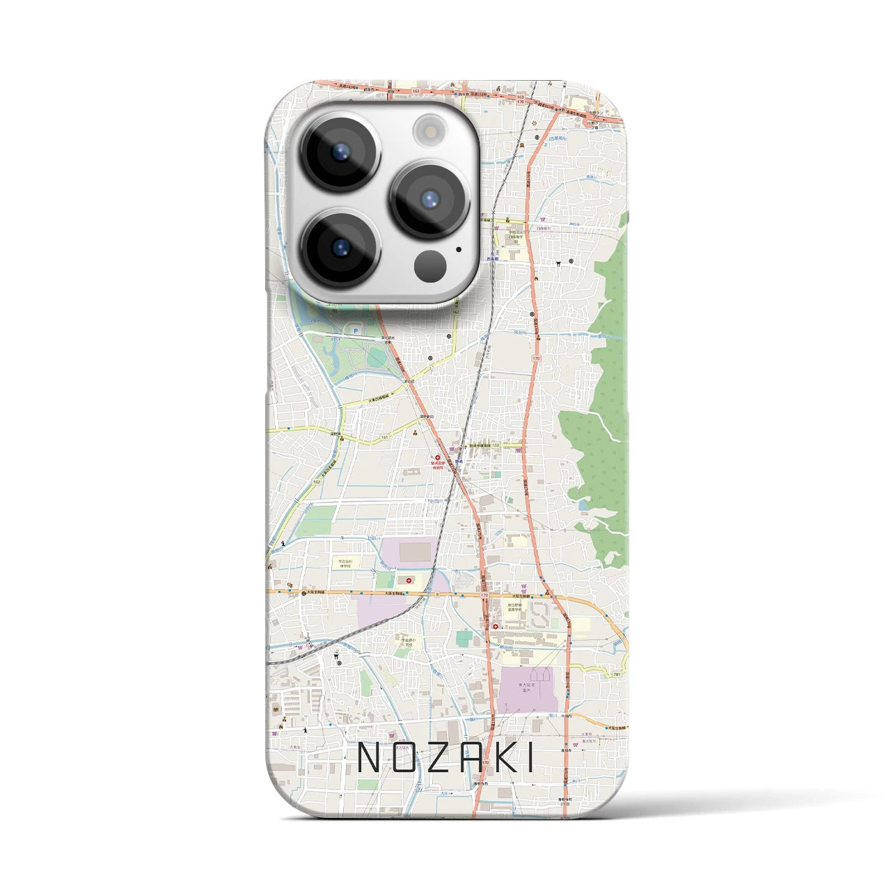 【野崎】地図柄iPhoneケース（バックカバータイプ・ナチュラル）iPhone 14 Pro 用